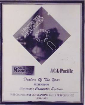 CA-ACCPAC Award Malaysia Top 1 Partner 1991-1992