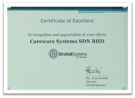 Orchid Systems-Cert of Excellent