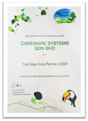 Sage Asia No 1 Partner 2008